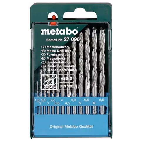 Набір свердел по металу Metabo HSS-G, 13 пр.