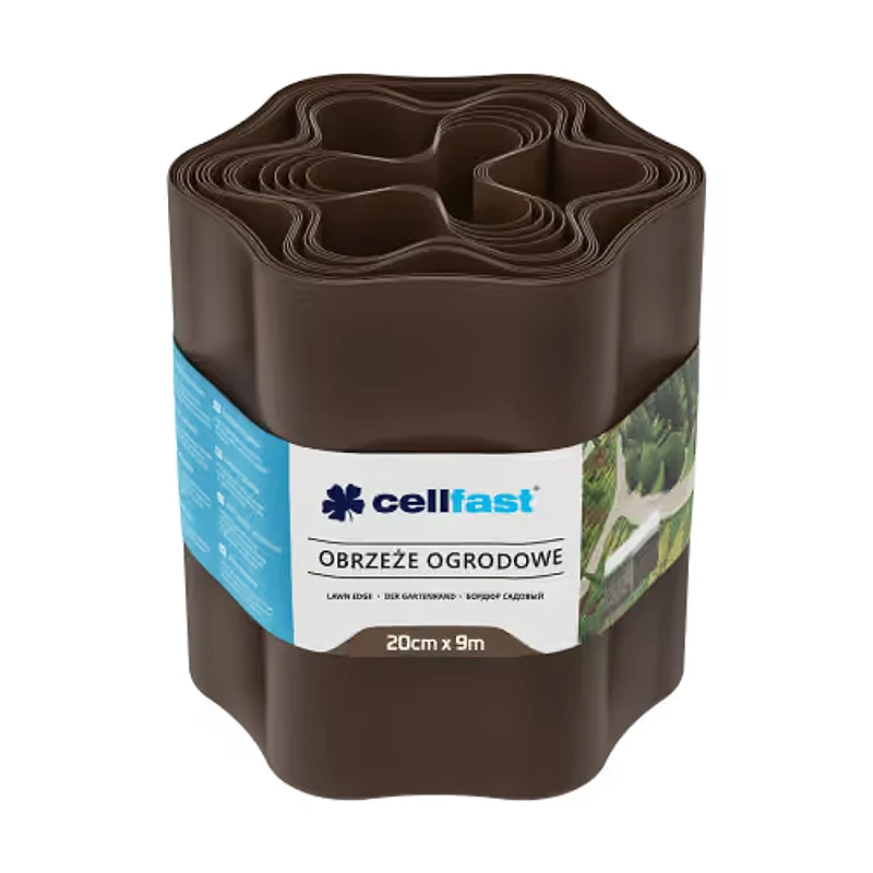Бордюр газонний хвилястий Cellfast 20см х9 м коричневий 30-013H фото
